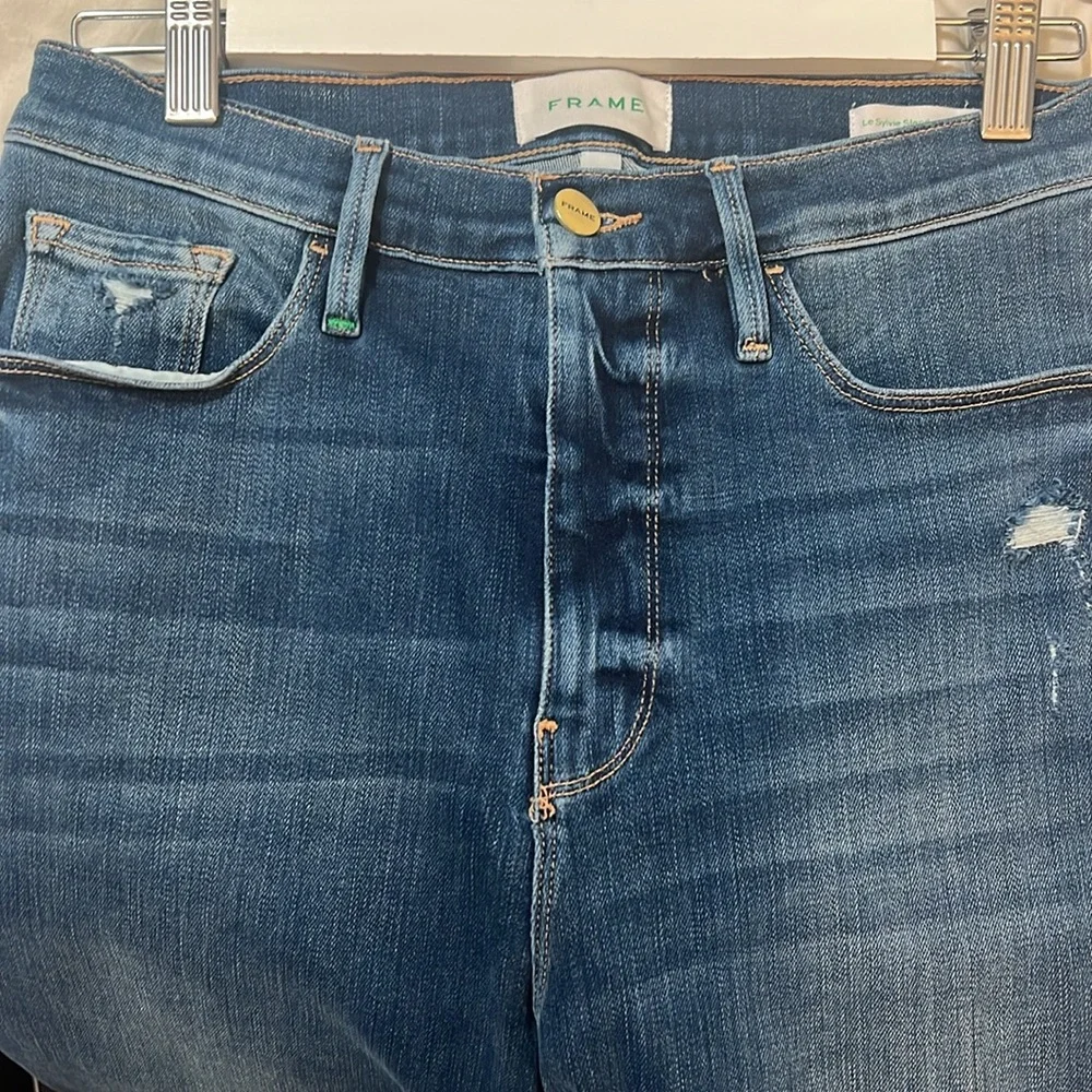 Frame Denim Women's Straight Leg Jeans - Blue - Picture 4 of 11
